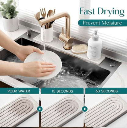 Stone Faucet Mat – Quick-Dry Sink Mat