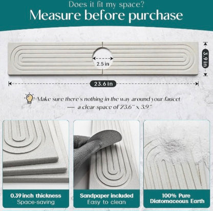 Stone Faucet Mat – Quick-Dry Sink Mat